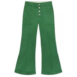 H&M Studio 2018 Kelly Green Flare Pants Size 2